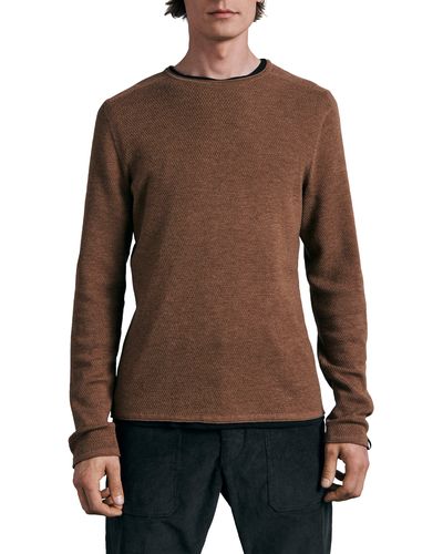 Rag & Bone Collin Wool Crewneck Sweater - Brown