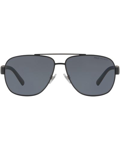 Polo Ralph Lauren 60mm Polarized Pilot Sunglasses - Blue