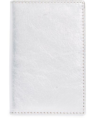 Comme des Garçons Metallic Leather Card Holder - White