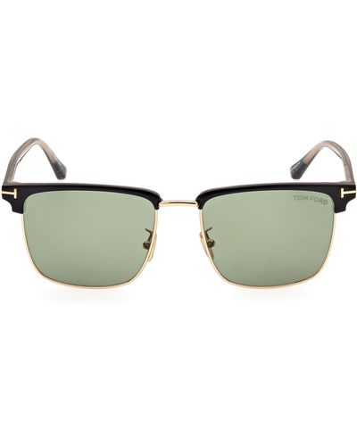 Tom Ford Hudson-02 55mm Square Sunglasses - Green