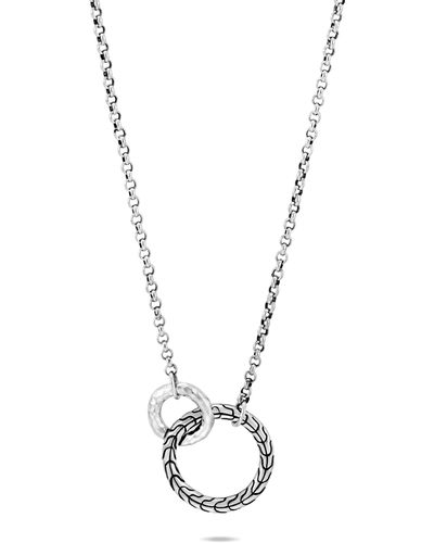 John Hardy Classic Chain Hammered Ring Pendant Necklace - White