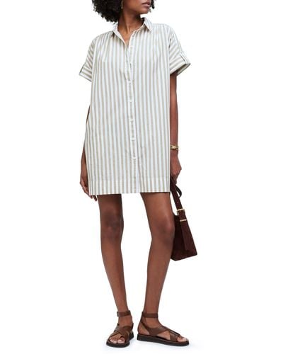 Madewell Collared Button Front Mini Shirtdress - White