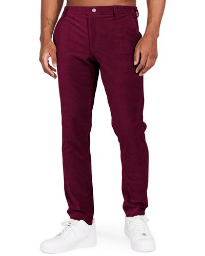 Redvanly Collins Corduory Golf Pants - Red