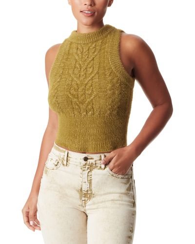 Sam Edelman Candice Cable Stich Crop Sweater Vest - Multicolor