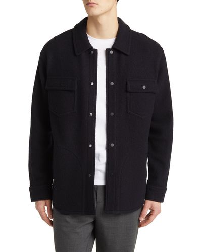 Reigning Champ Warden Boiled Wool Overshirt - Black