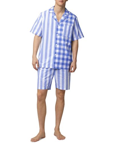 Bedhead & Plaid Organic Cotton Short Pajamas At Nordstrom - Blue