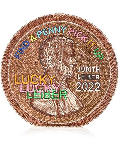Judith Leiber Lucky Penny Disc Clutch - Multicolor