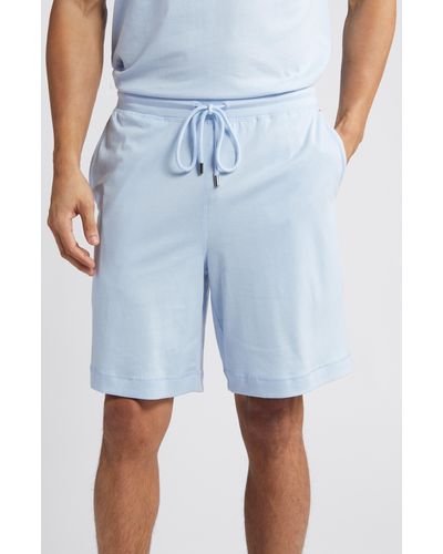 Daniel Buchler Cotton & Lyocell Pajama Shorts - Blue