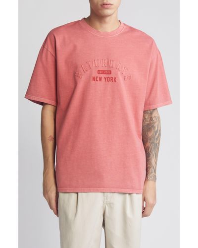 Saturdays NYC Varsity Cotton Graphic T-shirt - Pink