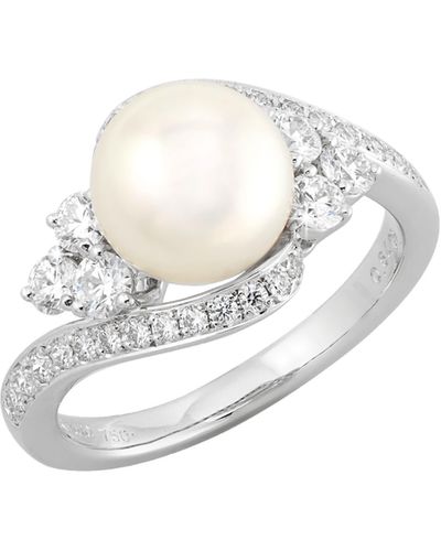 Mikimoto Classic Pearl & Diamond Ring - White