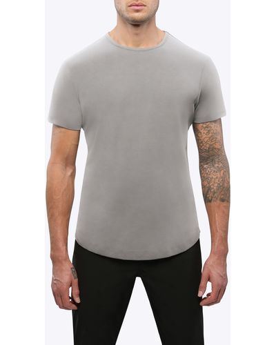Cuts Ao Curve Hem Cotton Blend T-shirt - Gray