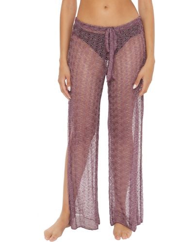 Becca Riviera Crochet Cover-up Pants - Red