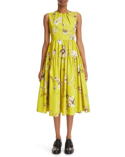 Erdem Eleonore Laurenson Tiered Dress - Yellow