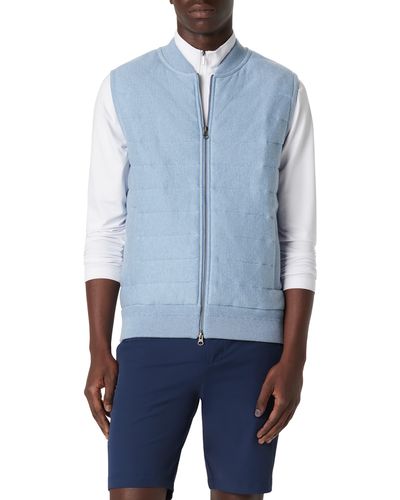 Bugatchi Cotton Zip-up Sweater Vest - Blue