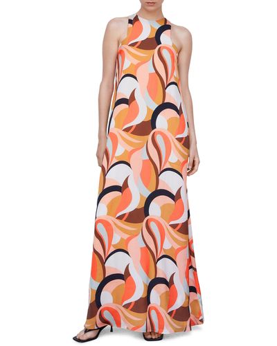 Mango Abstract Print Cocktail Dress - Multicolor