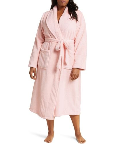Nordstrom Shawl Collar Plush Robe - Pink