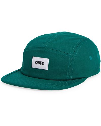 Obey Bold Label Five-panel Organic Cotton Hat - Green