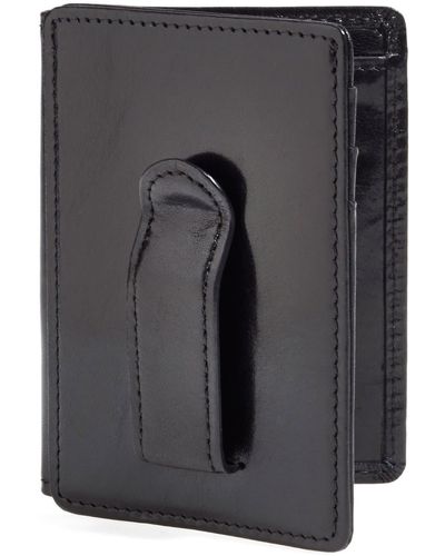 Bosca Old Leather Front Pocket Id Wallet - Gray