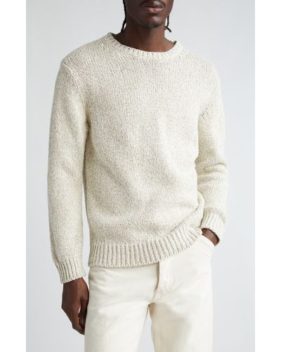Massimo Alba Elia Cotton Blend Crewneck Sweater - White