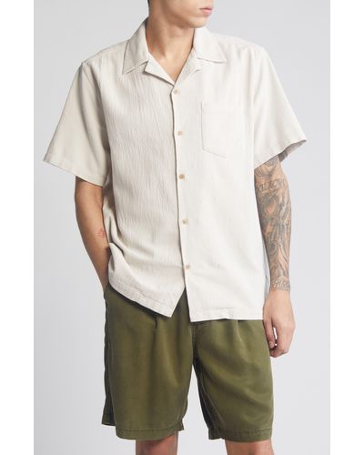 Saturdays NYC Canty Stretch Cotton Camp Shirt - White