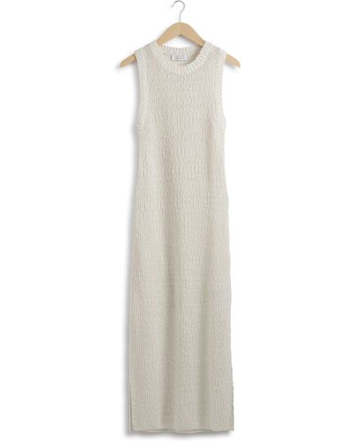 & Other Stories & Silk & Cotton Sweater Dress - White