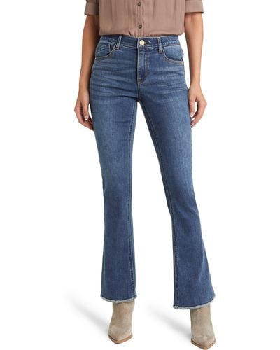 Wit & Wisdom 'ab'solution Frayed High Waist Bootcut Jeans - Blue