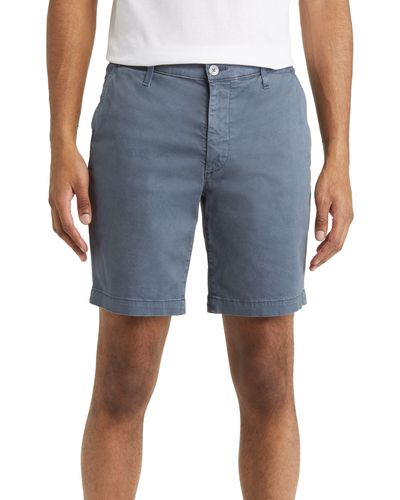 AG Jeans Wanderer 8.5-inch Stretch Cotton Chino Shorts - Blue