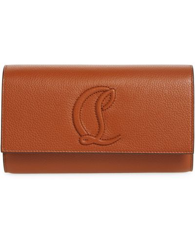 Christian Louboutin By My Side Leather Wallet On A Chain - Brown
