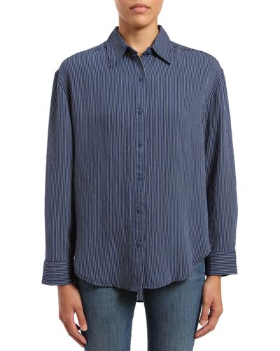 Mavi Stripe Button-up Shirt - Blue