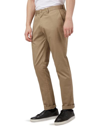 Ben Sherman Signature Slim Fit Stretch Cotton Chinos - Natural