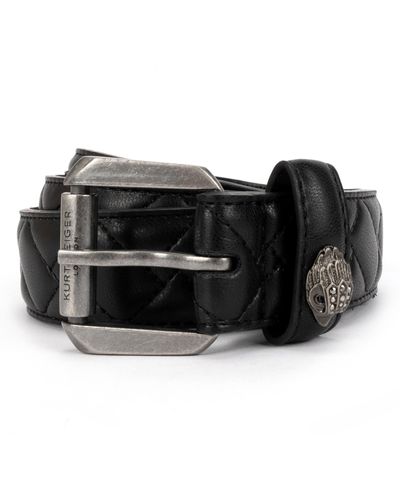 Kurt Geiger Micro Quilt Leather Belt - Black