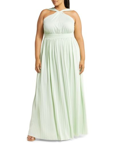 ASOS Curve Pleated Column Gown - Green