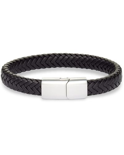 Nordstrom Woven Leather Bracelet - Black