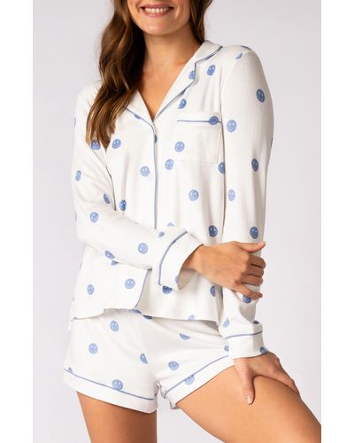 Pj Salvage Choose Happy Short Pajamas - White