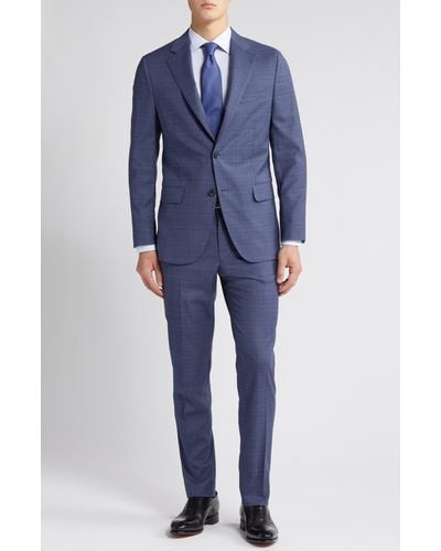 Peter Millar Tailored Fit Stretch Wool Suit - Blue