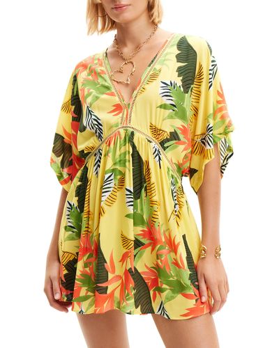 Desigual Tropical Cover-up Tunic - Yellow