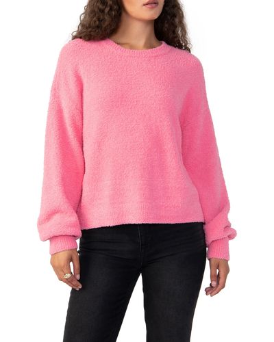 Sanctuary Plush Crewneck Sweater - Pink