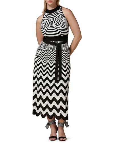 Marina Rinaldi Bisous Pattern Sleeveless Knit Maxi Dress - Black