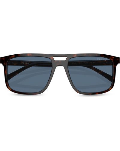 Prada 58mm Rectangular Sunglasses - Blue