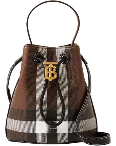 Burberry Mini Tb Bucket Bag - Brown