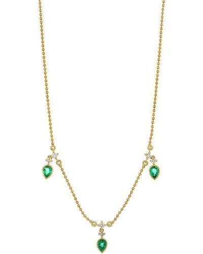 Bony Levy El Mar Emerald & Diamond Station Necklace - Multicolor