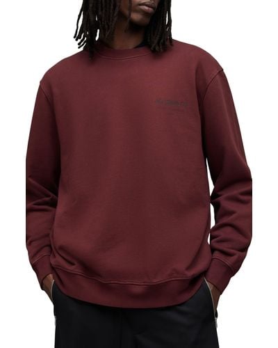 AllSaints Underground Logo Organic Cotton Graphic Sweatshirt - Red