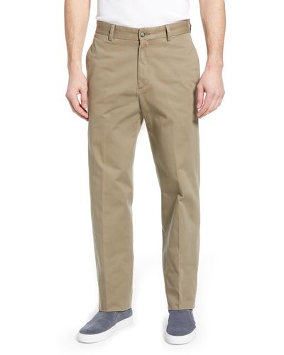 Berle Charleston Khakis Flat Front Chino Pants - Natural