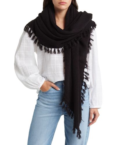 Treasure & Bond Textured Tassel Scarf - Black