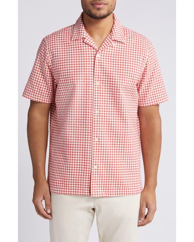 Ted Baker Oise Textu Cotton Camp Shirt At Nordstrom - Pink