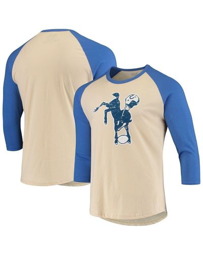 Majestic Threads /royal Indianapolis Colts Gridiron Classics Raglan 3/4-sleeve T-shirt At Nordstrom - Blue