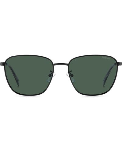 Polaroid 56mm Polarized Rectangular Sunglasses - Green