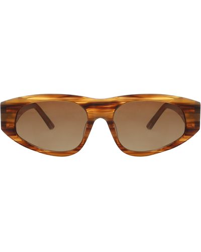 Banbe The Gemma Polarized Rectangular Sunglasses - Brown