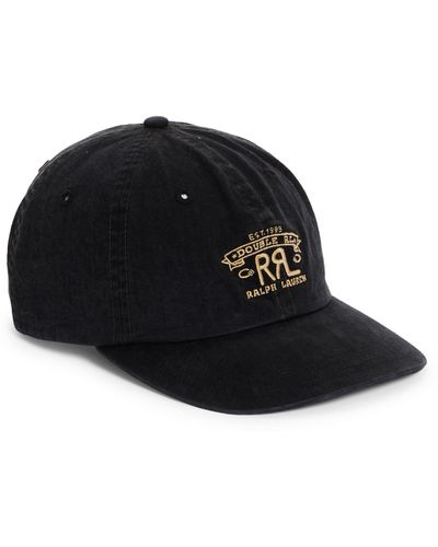 Ralph Lauren Logo Adjustable Twill Baseball Cap - Black
