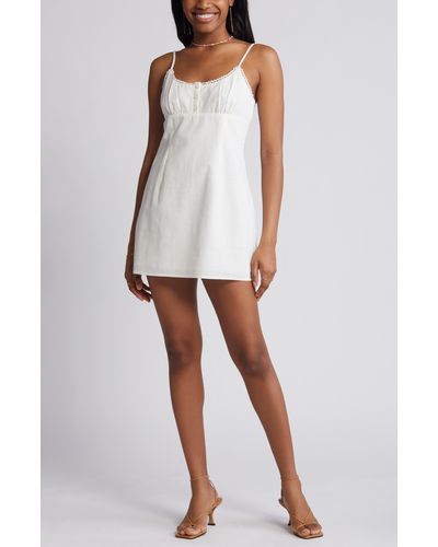 BP. Cotton Camisole Minidress - White